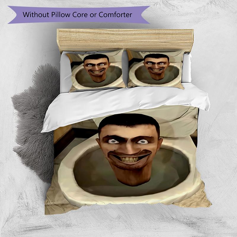3pcs Skibidi Toilet Multiverse2 Design Cover Set - HD Printed Bedding with 1 Cover and 2 Pillowcases - Perfect for Home and Dorm Decor