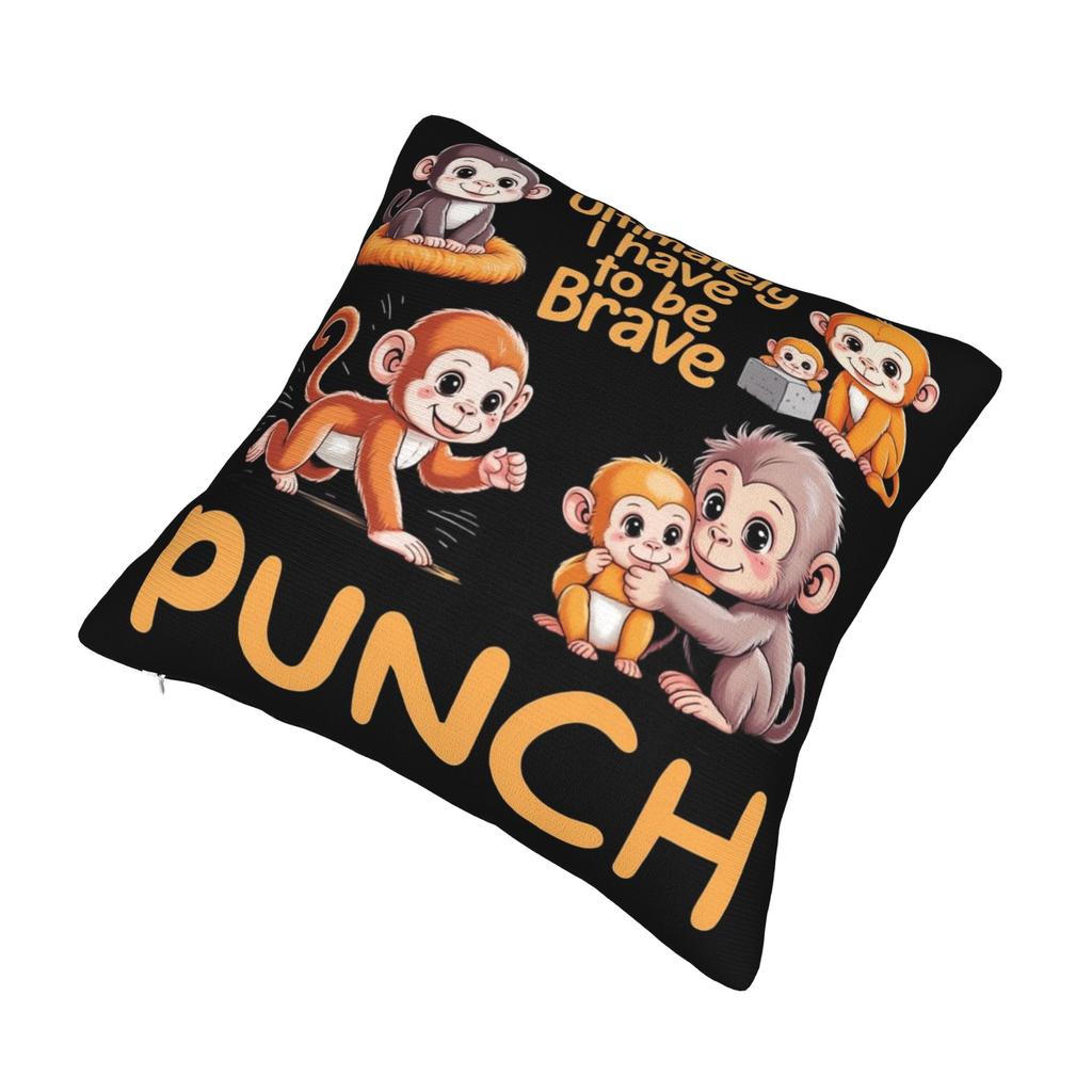 Baby Monkey Punch Pillowcase Soft Fabric Cushion Cover Decorations Pillow Case Cover Home Square 18''