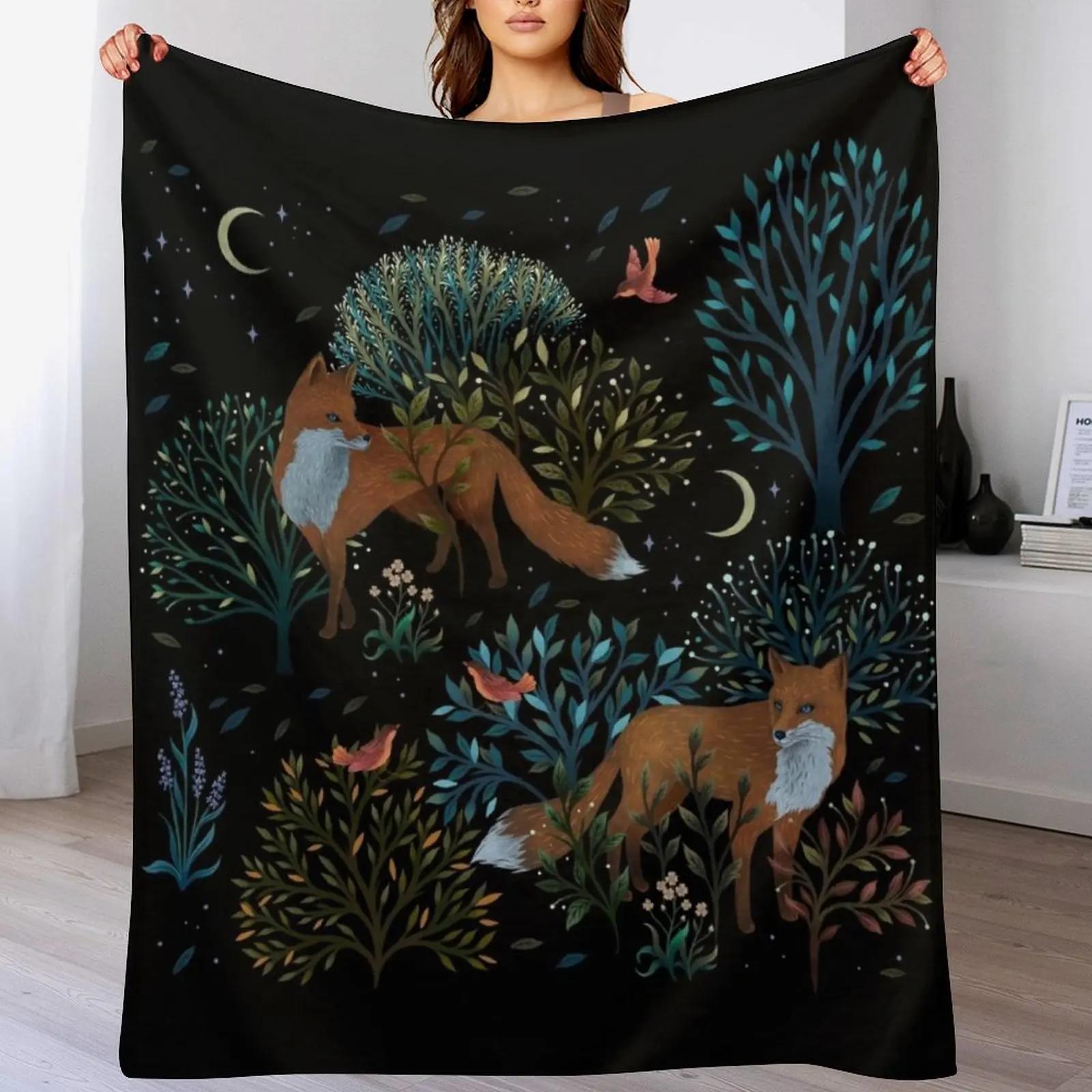 New Forest Fox Throw Blanket Color Fast Cozy Throw Blanket 102x76cm(40x30in)