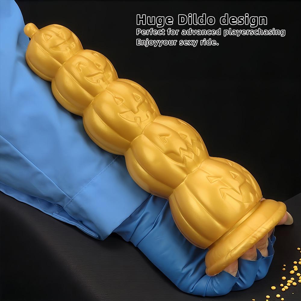Huge Gold Silicone Anal Plug Threaded Dildo Realistic Big Dick Sex Toy for Men Fisting