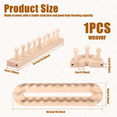 Wood Knitting Frame DIY Throw Blanket Reusable Yarn Craft Knitting Frame Crafting Chunky Knitting Blanket Weaving Frame for Home