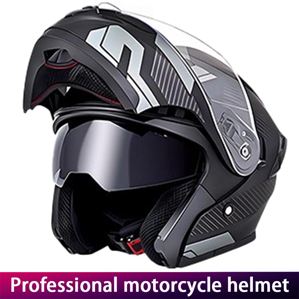 DOT Certified Motorcycle Helmet Full Face with Dual Lens Warmth for Scooter And Racing Bikes Peelable Motorcycle Headgear