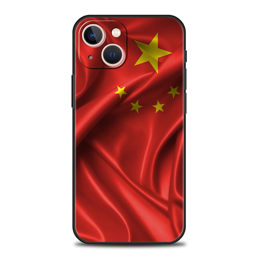 Chinese National Flag Phone Case for iPhone 16 15 14 13 12 Pro Max 11 Pro Max 7 8 Plus XS XR Shockproof Soft Shell Capas