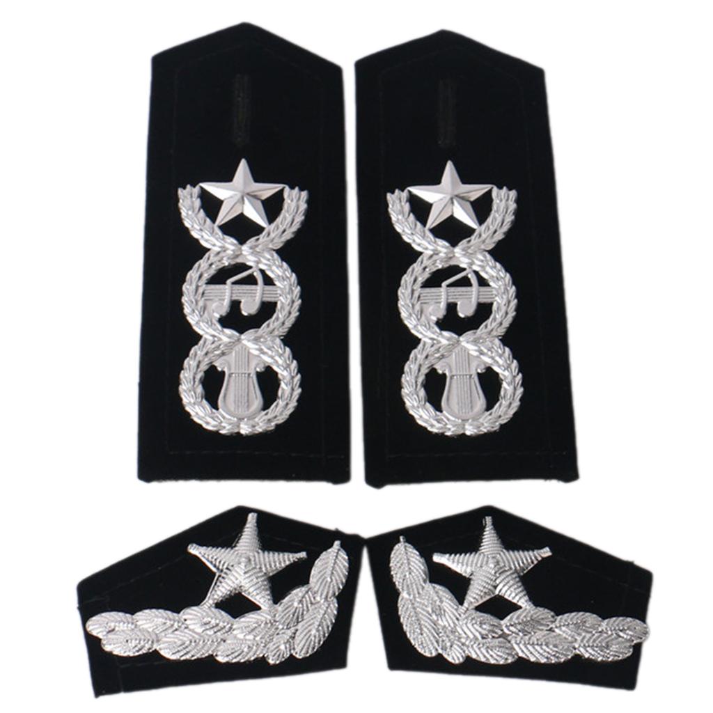 Shoulder Epaulets Uniform Epaulettes Shoulder Boards/Collar Flower for Professional Uniform Accessories Stage Performers