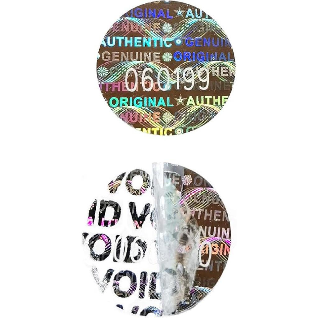 0.59 in High Security Tamper Evident Seal Warranty Void Original  Authentic Hologram Labels/Stickers w/Unique Sequential Serial Numbering Tamper
