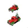 Christmas Red Truck Decorations Rustic Metal Car Model Xmas Ornaments for Table