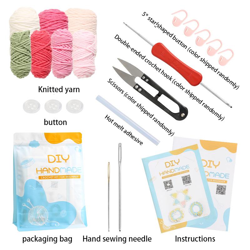 Pink cute little cake pet collar hand-knitted wool DIY material surrounded by a cat collar decoration