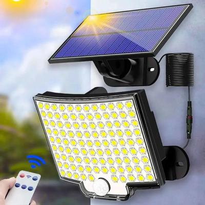 106LED Güneş Işığı Açık Su Geçirmez Hareket Sensörü Projektör Uzaktan Kumanda Veranda Garaj Arka Bahçe için 3 Mod