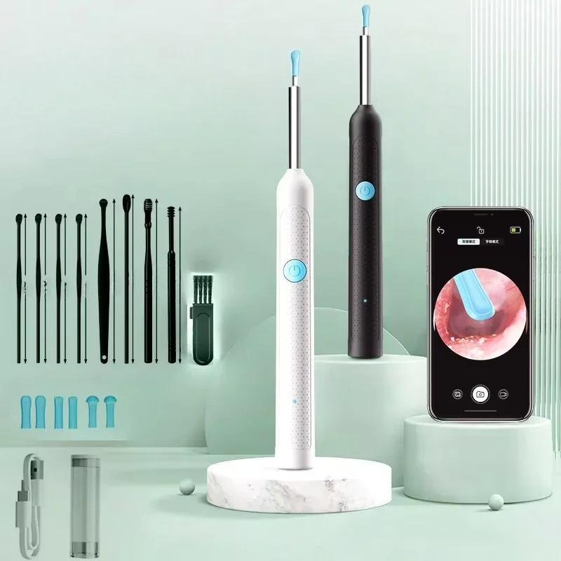 Wireless Ear Wax Removal Tool with Camera Safe Silicone Ear Cleaner for Kids Adults Visual Otoscope Endoscope Earpick