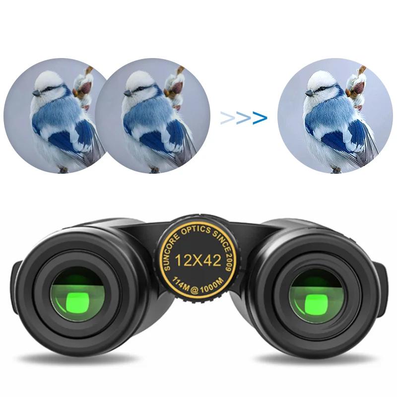 High-definition 12x42 Professional Binocular Telescop Zoom Powerful Eyepiece Outdoor Spyglas