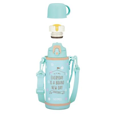 Thermos Water Bottle,Vacuum Insulated 2-Way Bottle,0.8L/0.83L,Mint Beige,Includes Cup,FJJ-802WF MBE