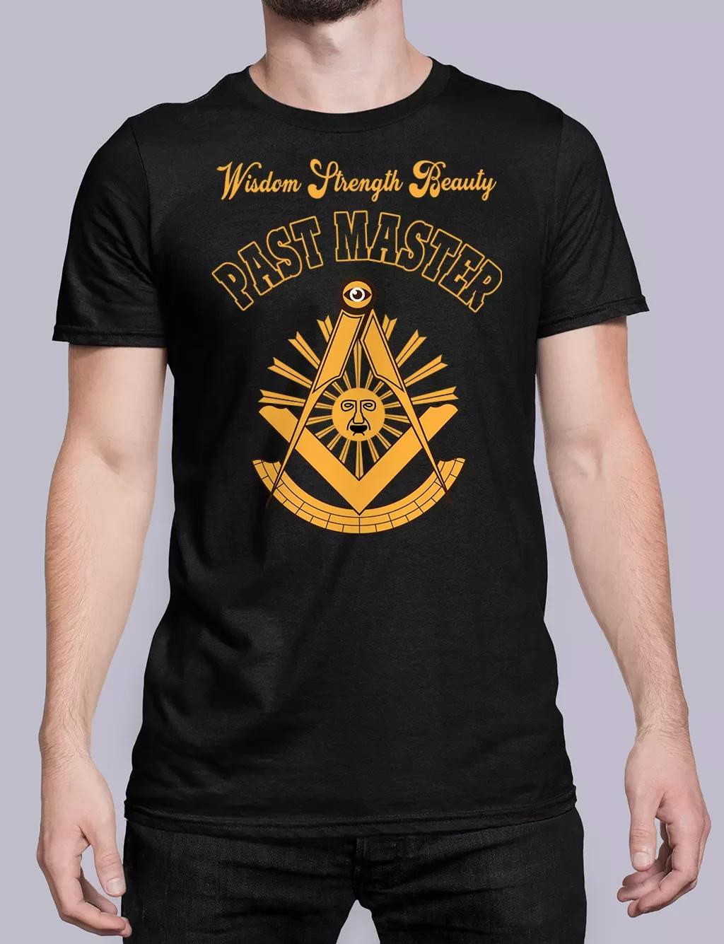 

Wisdom Strength Beauty Past Master Masonic T-Shirt 100% Cotton O-Neck Summer Short Sleeve Casual Mens T-shirt Size S-3XL - Me... S