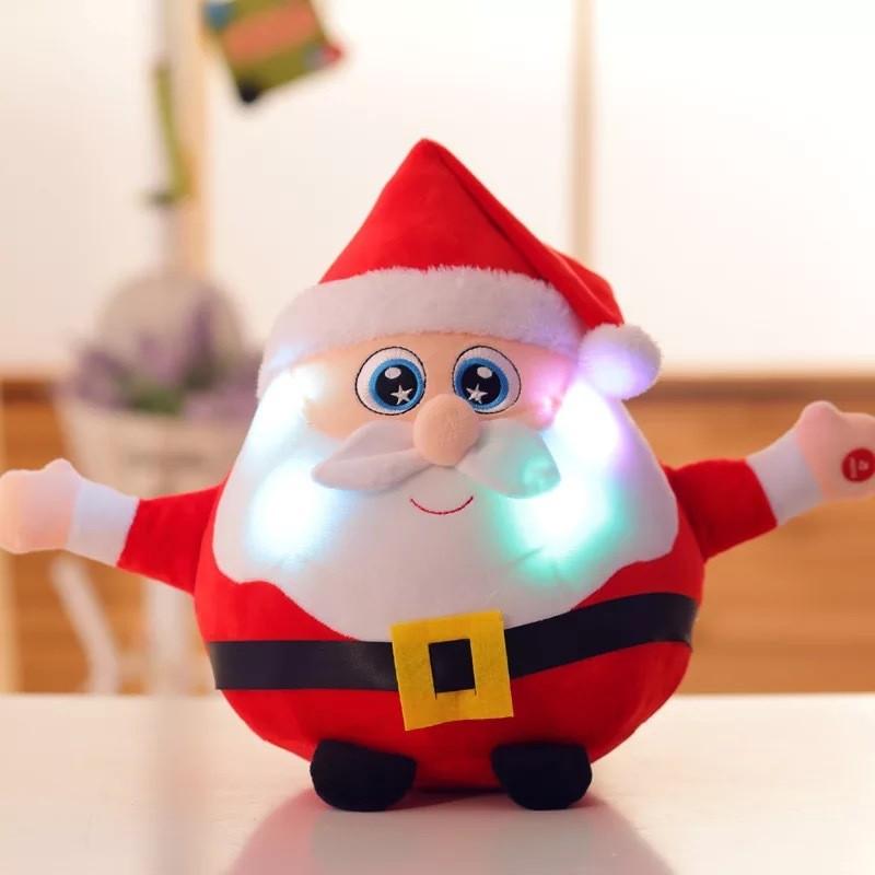 Singing Santa Glowing Claus Plush Toys Cute Dolls Cartoon Kids Gifts Birthday