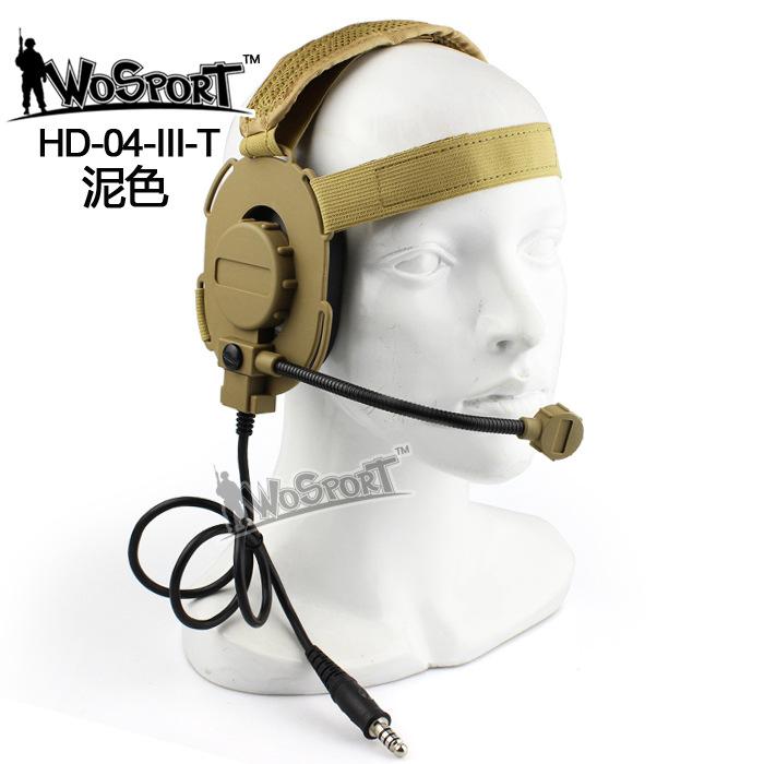 Cuffie tattiche per montaggio sulla testa di terza generazione, attrezzatura per campeggio e wargame CS all'aperto per giochi in stile militare