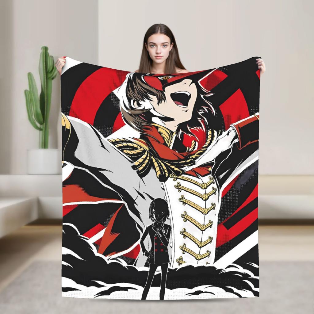 Anime P-Persona 5 Blanket  Soft Street Trend Plush Throw Blanket For Outdoor Travel Flannel Bedspread Bed Cover