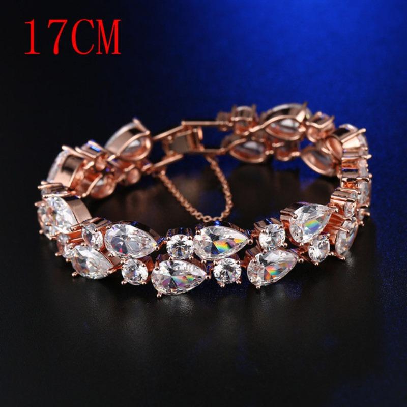 Meier Mona lisa crystal bracelet - women s teardrop full diamond zircon bangle - multi-layered