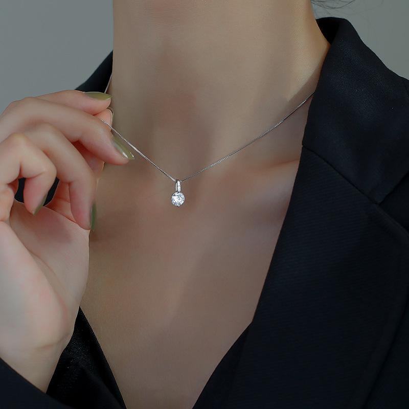 Colier cu Pandantiv Claviculă Exquisit din Argint Sterling 925 cu Diamant Simulat pentru Femei - 2022 Lux Ușor