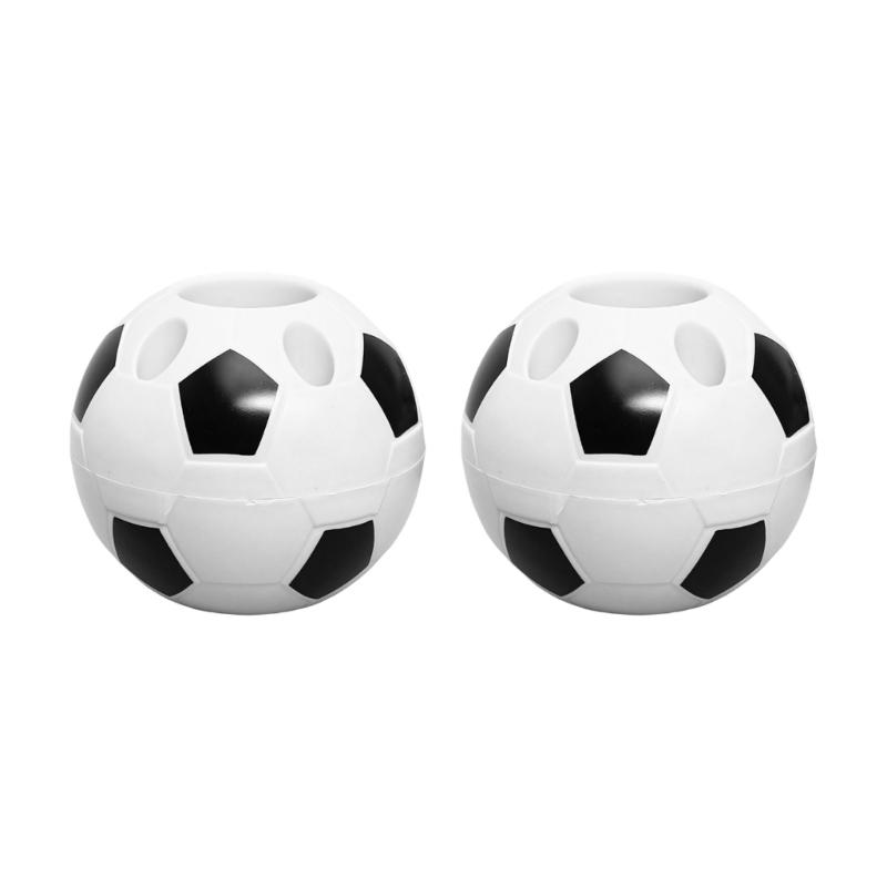Soccer Shape Plastic Pen Cup Multi Slots Desk Pencil Organiser Storage Container For Pencil Pen Art Brush Makeup Tool