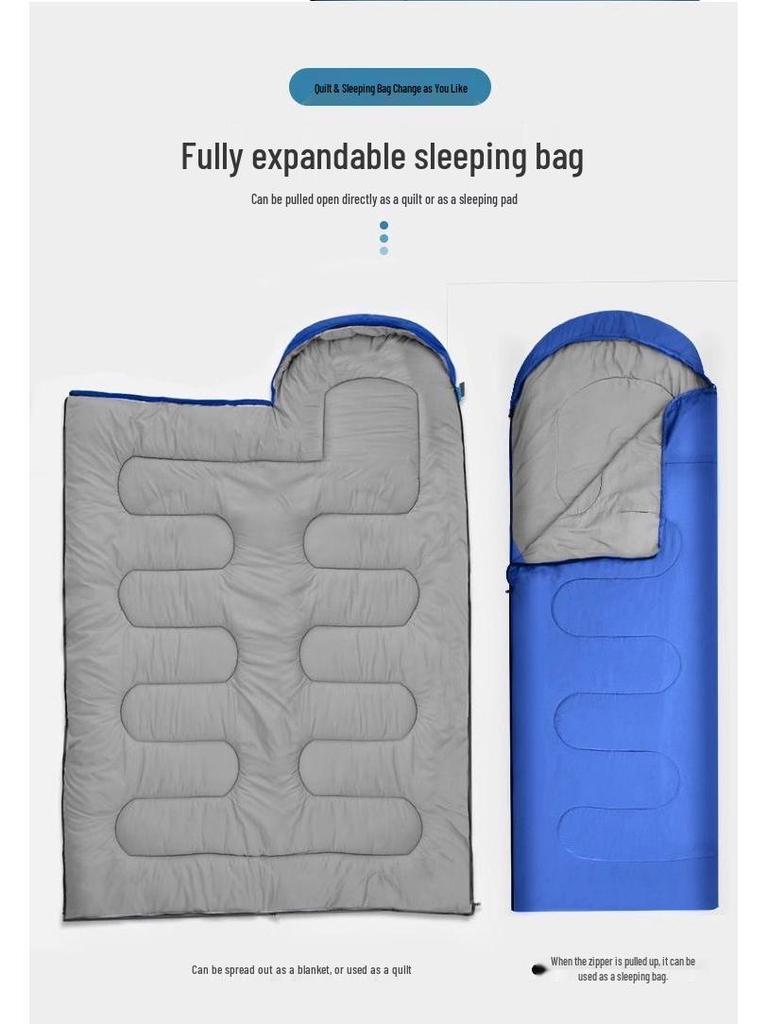 Vier-Jahreszeiten Erwachsenen-Schlafsack: Dick, Kältefest, Perfekt für Outdoor-Wintercamping
