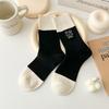 5 Pairs of Women's New Style Matching Color Letter Embroidery In The Tube Stack Socks