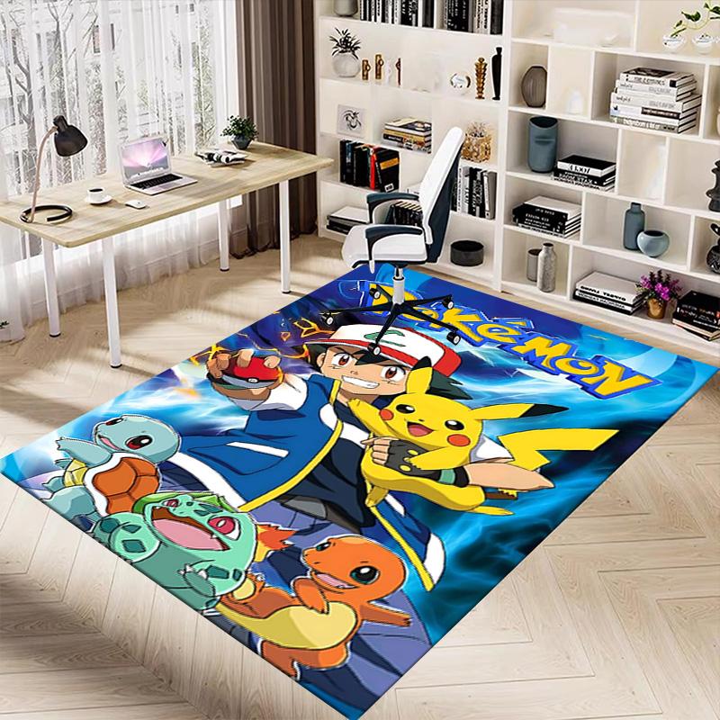 1pc Pokemon Adventure Carpet for Playroom Bedroom Living Room Sofa Home Decor,kids Game Area Rug Non-slip Floor Mat Y72972