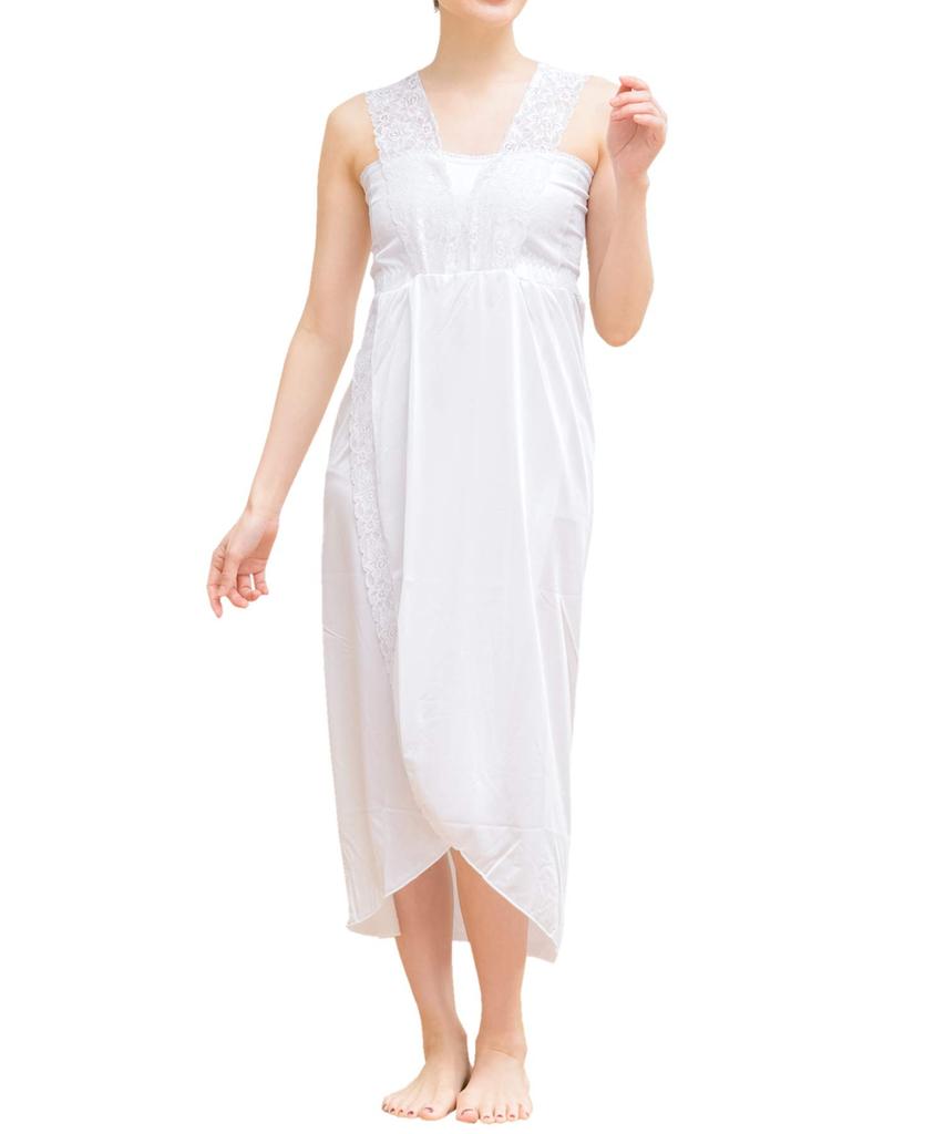 SOUBIEN Kimono and Hem Integrated Japanese Bra and Japanese Hem Made In Size M Slip, Undershirt, Dress, Guard, Shapewear, Lace, Women's, White,