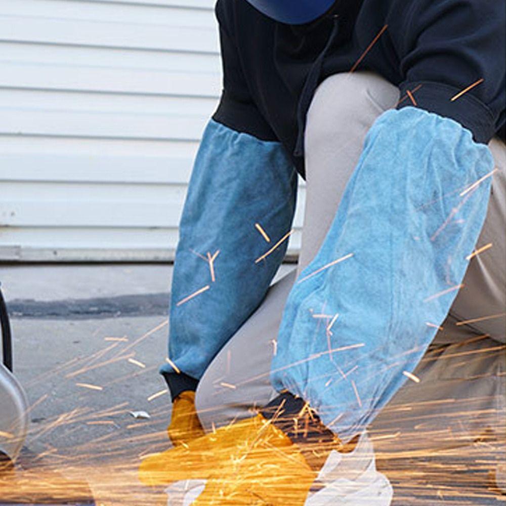 Heat Flame Resistant Electric Welding Sleeves Breathable Welding Arm Protector Spark Protection