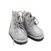 1 Pair Plating Silver 1/12 Bjd Doll Leather Shoes PU Leather 1/12 Bjd Doll Boots  Kids Gifts