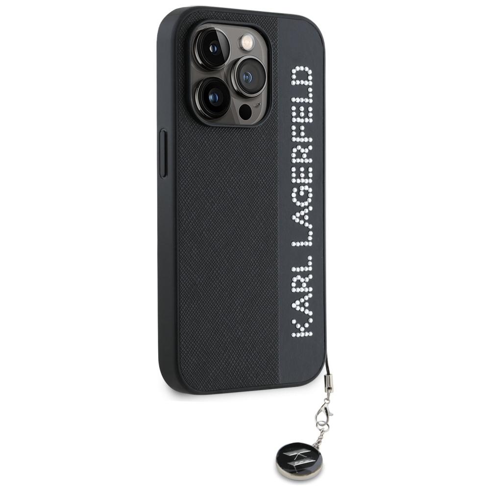 Karl Lagerfeld Klhcp15Lpsakdgck Iphone 15 Pro 6.1 Czarny/Black Hardcase Saffiano Rhinestones & Charm