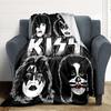 1pc KISS Band Flannel Blanket, Soft Skin Friendly with Digital Printing, Various Sizes Available for Family, Friends, Birthday