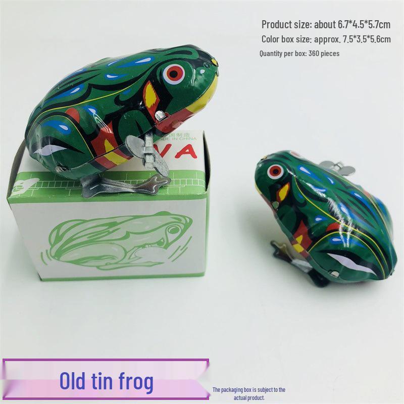 Vintage Wind-up Jumping Frog Toy - Nostalgic 80s Childhood Plaything