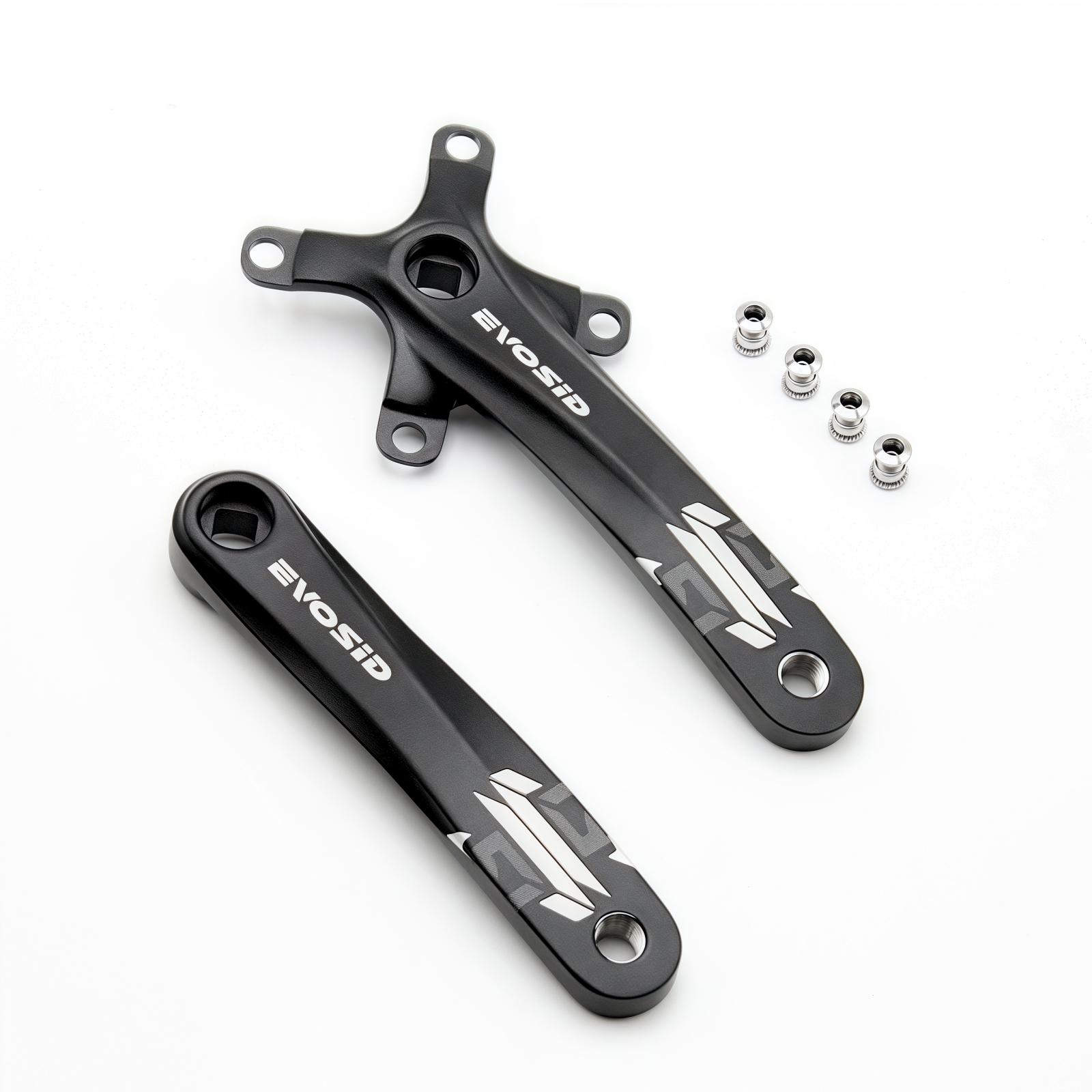 EVOSID Bicycle Crankset 104BCD Mountain Bike Square Hole Crank Aluminum Alloy 170mm MTB Bike Crank 8-12S Chainring 32/34/36/38T Black Crank