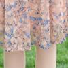 Großes Kleid Damen Kurzarm Lockeres Blumenkleid Sommer Mesh Atmungsaktives Kleid A-Linien-Print Mittellanges Kleid