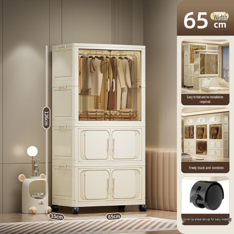 Multi-Layer Foldable Storage Cabinet: Plastic Wardrobe, Shelving Unit, Toy Organizer, Clothes Box