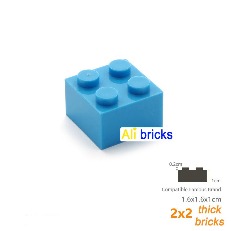 20pcs/lot DIY Blocks Building Bricks Thick 2X2 Educational Assemblage Construction Toys for Children Compatible With Brand
