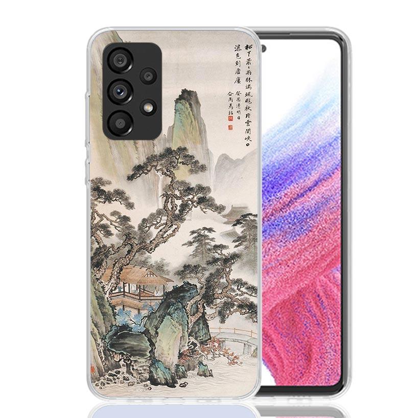 Chinese Style ink Painting Art Phone Case For Samsung Galaxy A52 A32 A22 A12 A02S A50S A30S A51 A31 AA71 Note 20 Ultra 10 S10 Pl