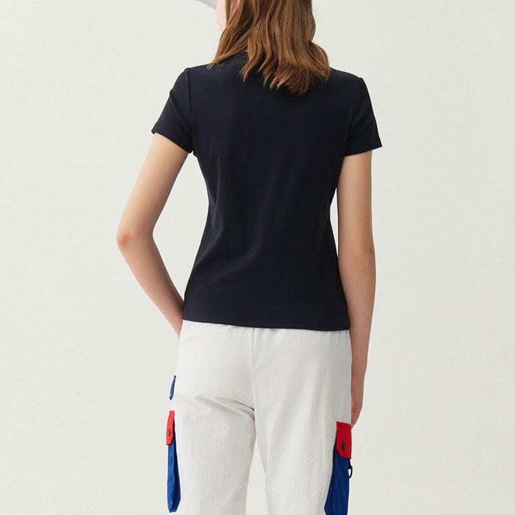 Fila Cotton Casual Short Sleeve T-Shirt Women Tops Blue F11W118151F-NV