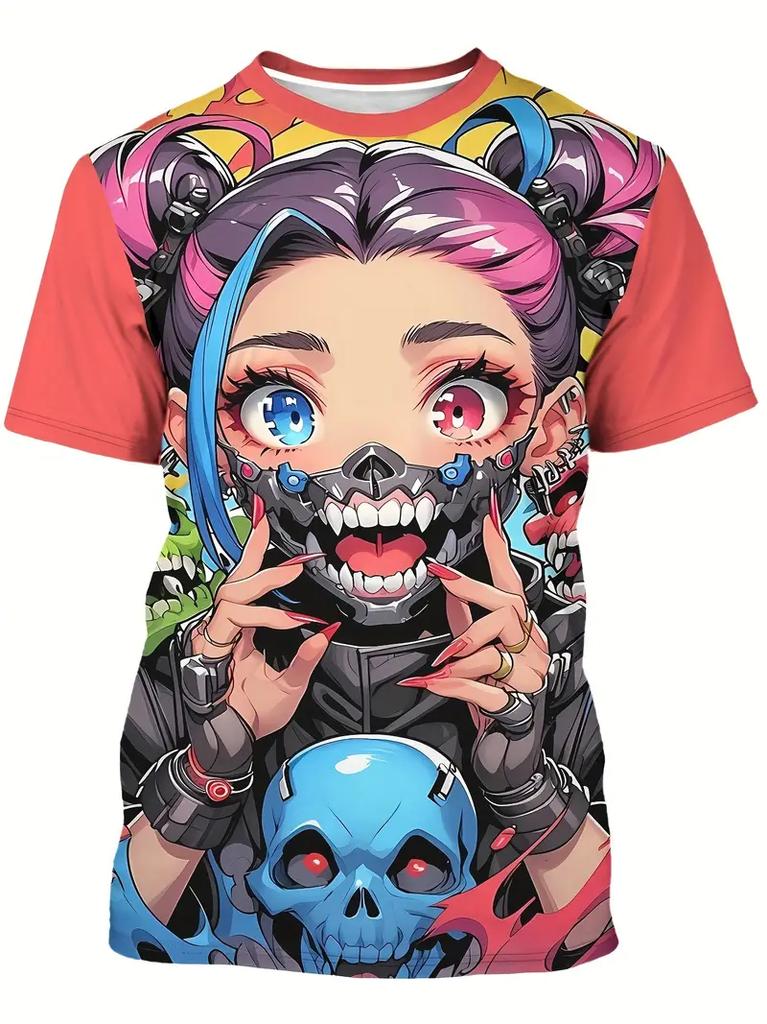 2025 Men's T-Shirt Anime Samurai Girl 3D Print t shirt Fashion Men Women Street Trend Top Japanese Korean Style Short Sleeve Tee