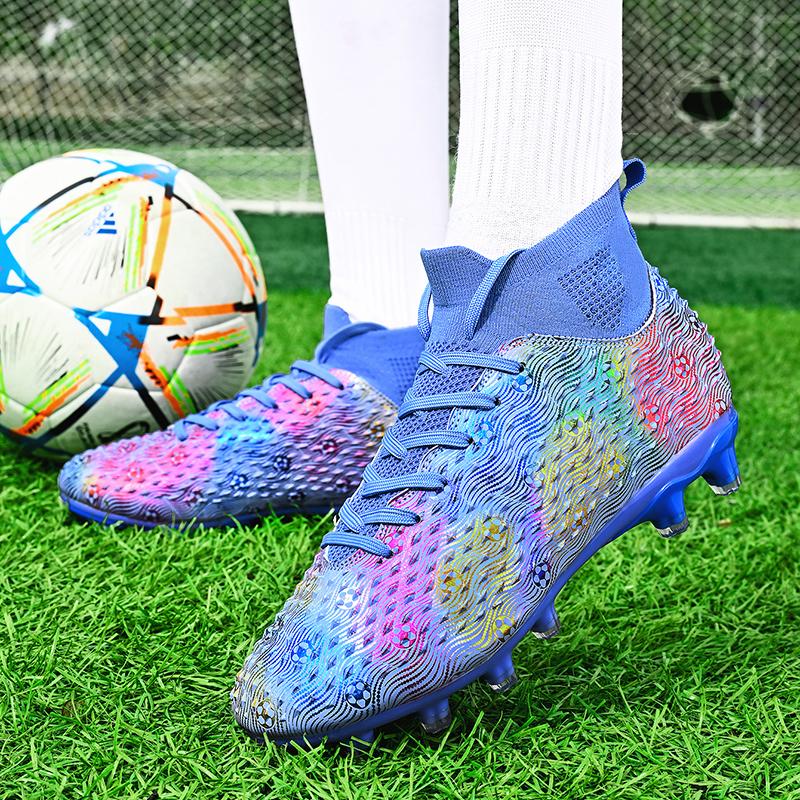 Herren Fußballschuhe Große Größe Ultraleicht Fußballschuhe Jungen Sneaker Rutschfest AG/TF Fußballschuhe Knöchelstiefel Unisex