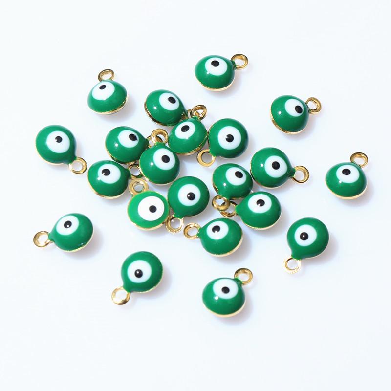 20 Stück 8,5x6mm Emaille Böse Augen Kugel Anhänger Kleine DIY Schmuckherstellung Zubehör Bestandteile für Halskette Armband Ohrringe