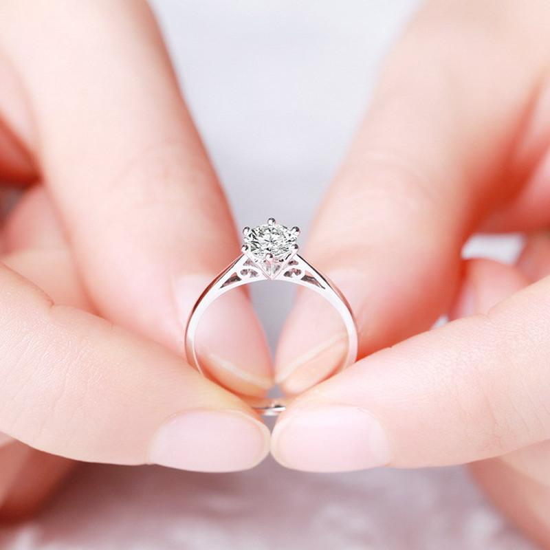 

Buyee 925 Sterling Silver Female Wedding Ring White Zircon Classic Ring Finger for Women Fashion Party Fine Jewelry Circle Gift 5