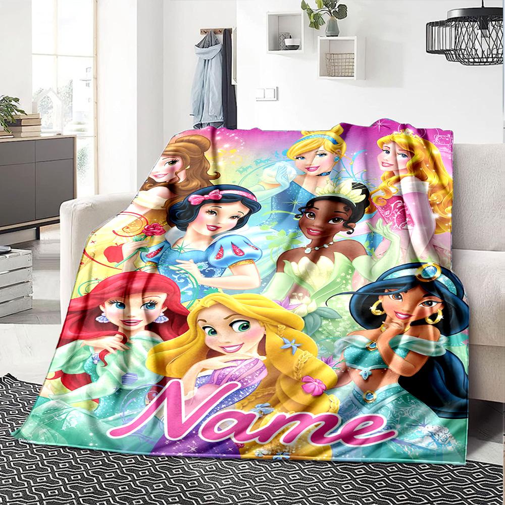 Custom Name Princess Cinderella's Horse flannel Blanket for Super Soft Cute Comfort Blanket for Travel Bedding Couch Sofa Blanket