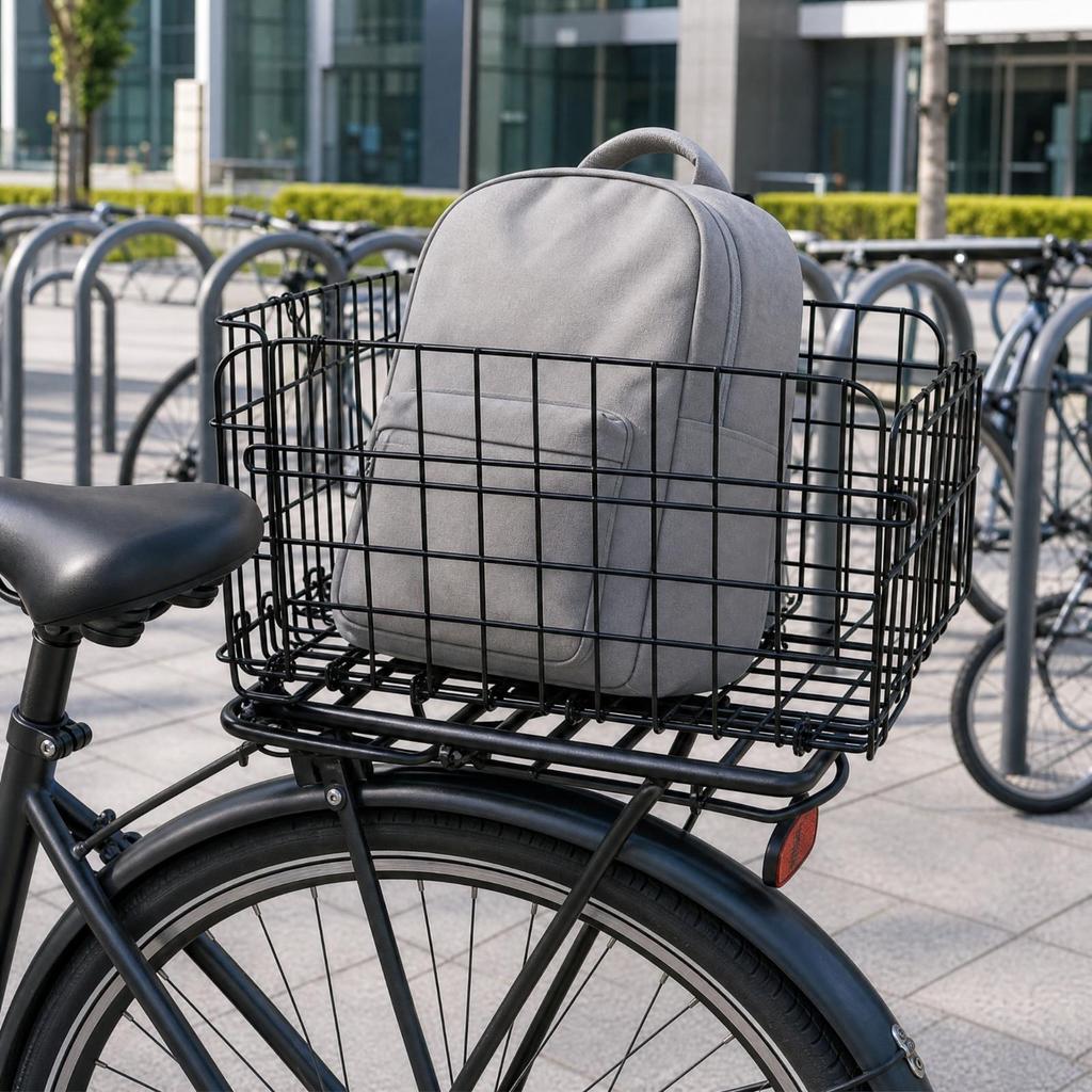 Folding Rear Cycle Basket Shockproof for Commuting