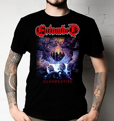 Clandestine Entombed T-Shirt Through the Collonades Tee Crawl Unisex All Size S разноцветный