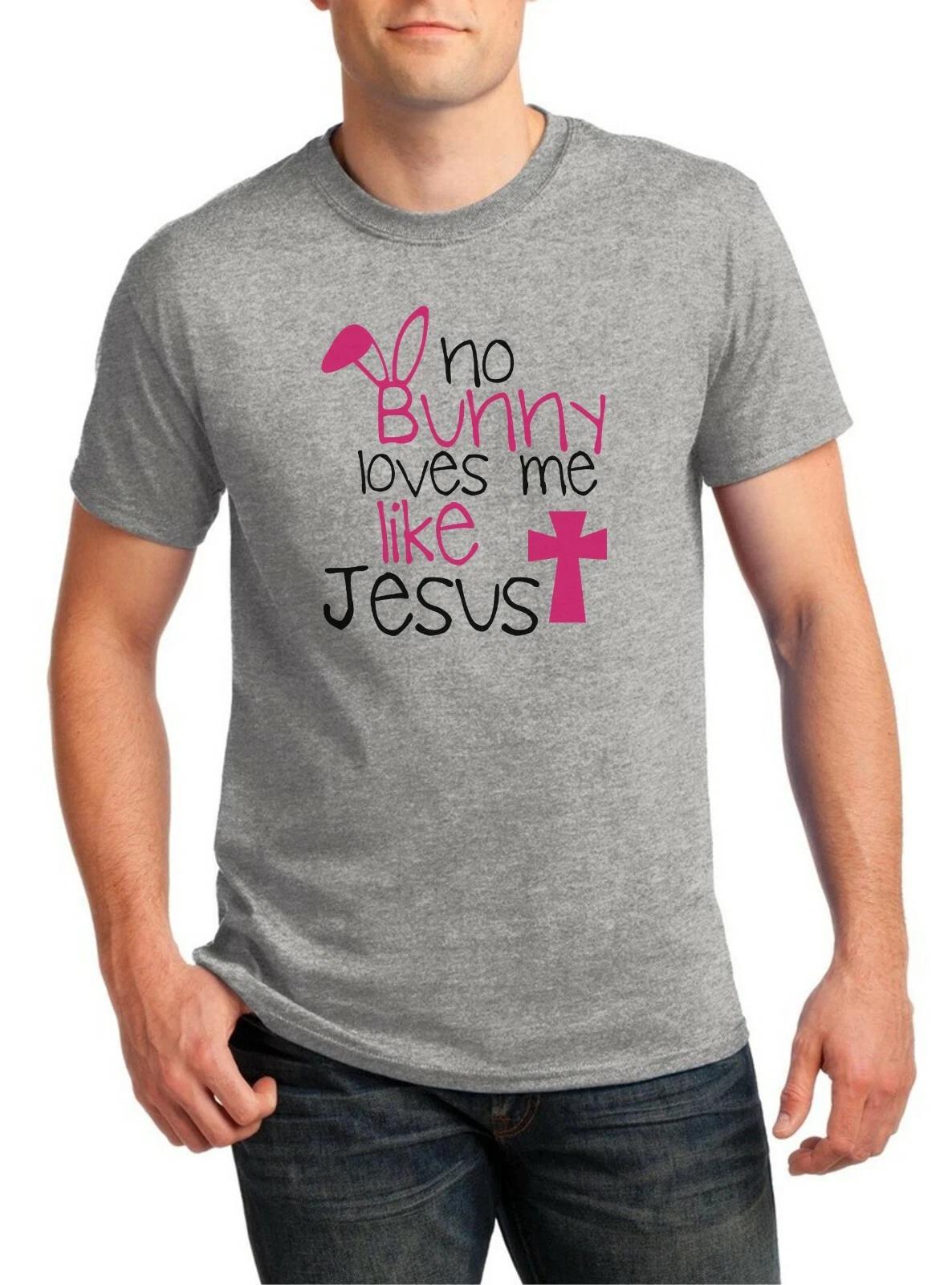 No Bunny Loves Me Like Jesus Shirt Easter Sunday Outfit Men’s Graphic Tee 2XL