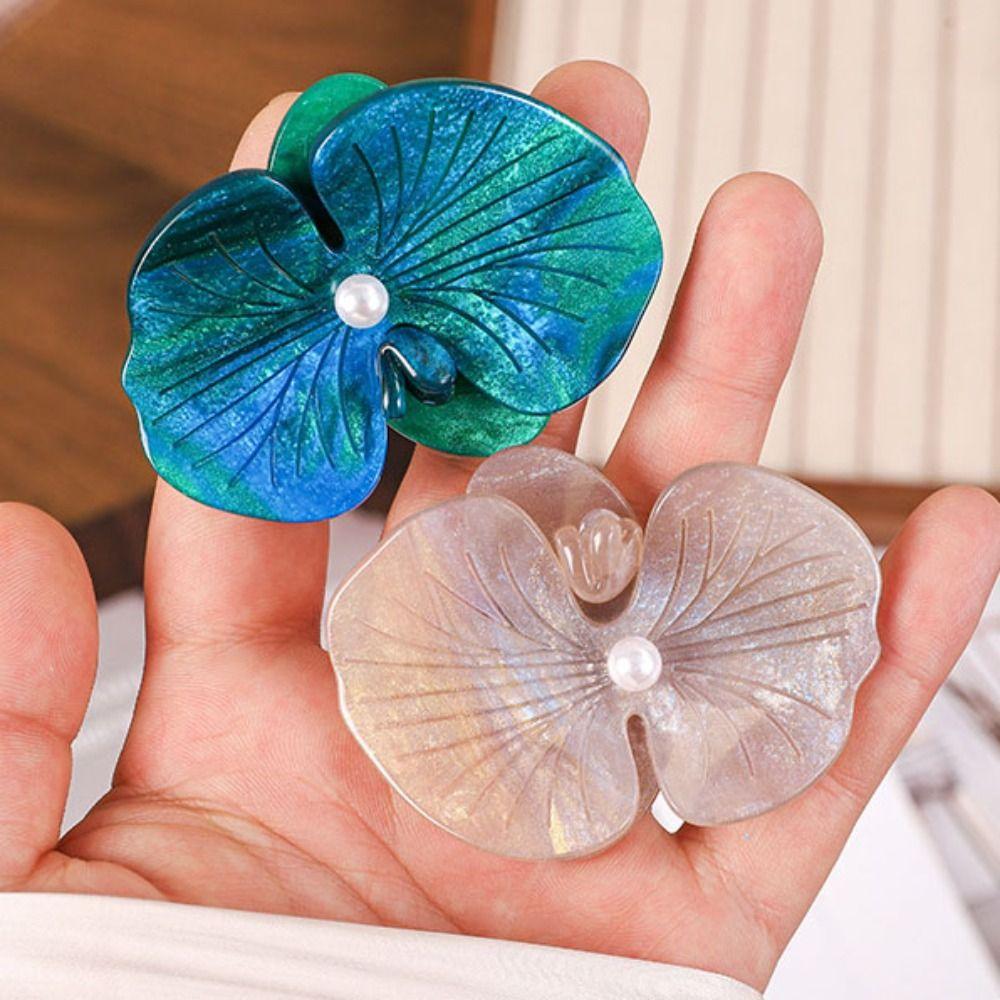 Korean Style Butterfly Orchid Hairpin Hair Rope Fresh Barrettes Flower Duckbill Clip  Decoration