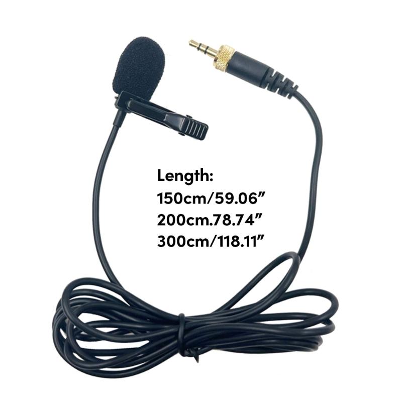 Portable 3.5mm Lavalier Clip On Microphone for Clear Recording Omnidirectional Mic Lapel Tie Hands Free Lavalier Mics
