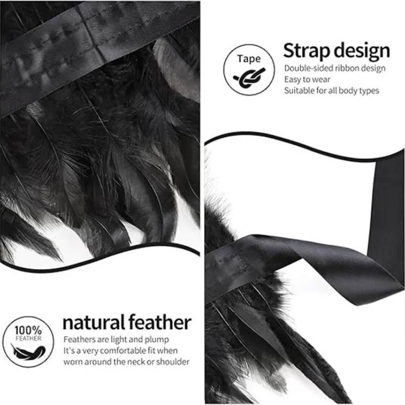 Feather Shawl Cape Costume Cloak With Faux Fur For Performance And Dance Shows