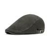 Corduroy cotton cap men's autumn beret big head circumference soft top forward hat British style newsboy hat