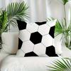 Classic Soccer Ball Pillow Cover 2D Football Print Cushion Case For Sofa Couch Sports Fan Home Decor Man Cave Gift